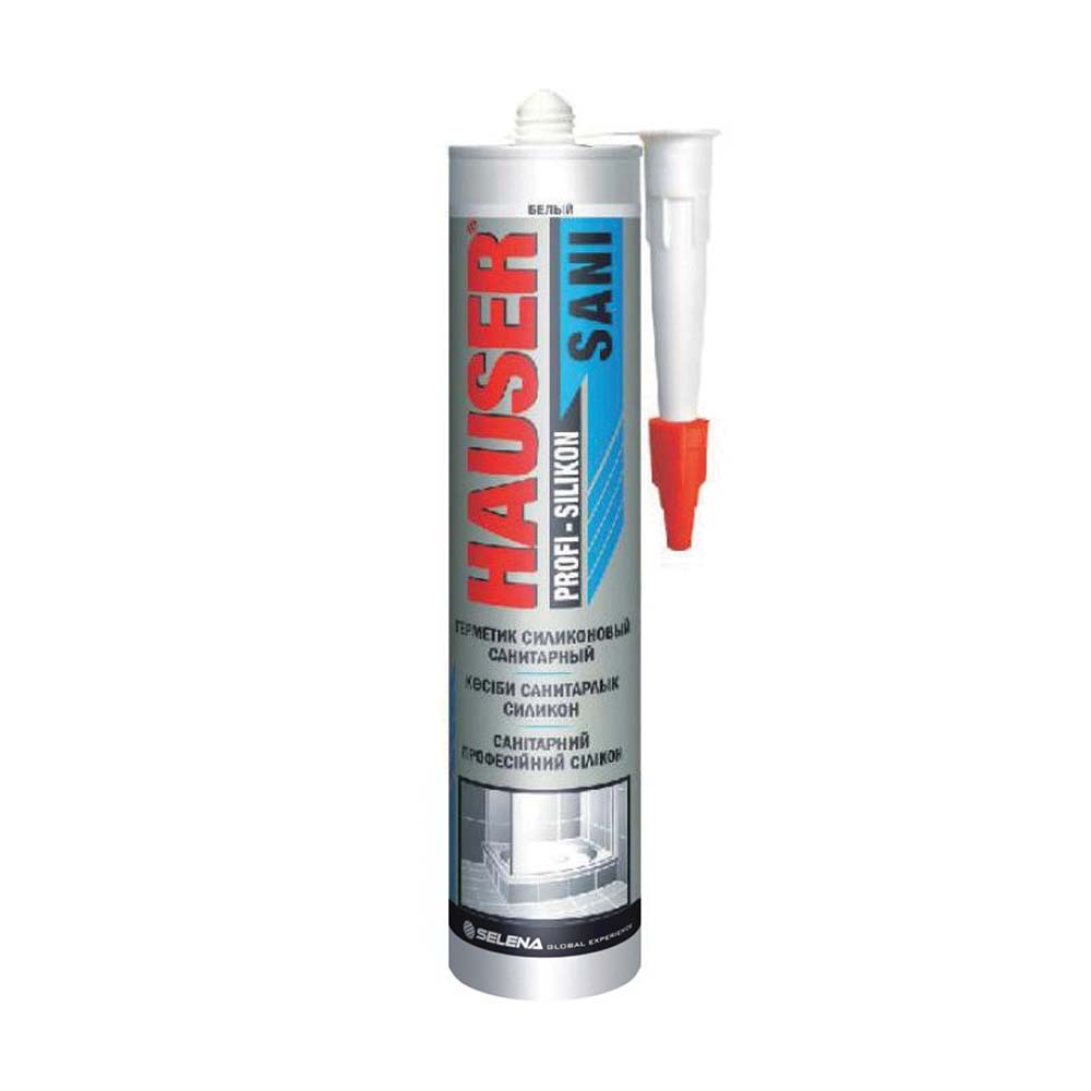 Герметик силикон. санитарный прозрачн. 260 мл (24) "hauser" китай