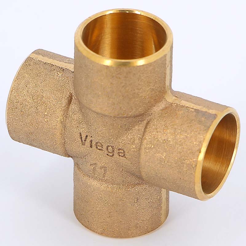 Крестовина равнопроходная VIEGA под пайку 22 мм бронзовая