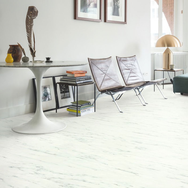 ПВХ-плитка Quick-Step QS LIVYN Ambient Click Plus AMCP 40136 Мрамор каррарский белый