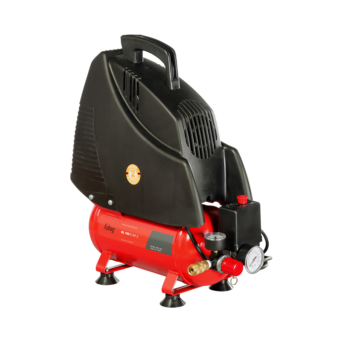 Компрессор поршневой безмасл. ol 195/6 cm1.5 (1) "fubag" a6bb304koa600 (a6bb304koa544)