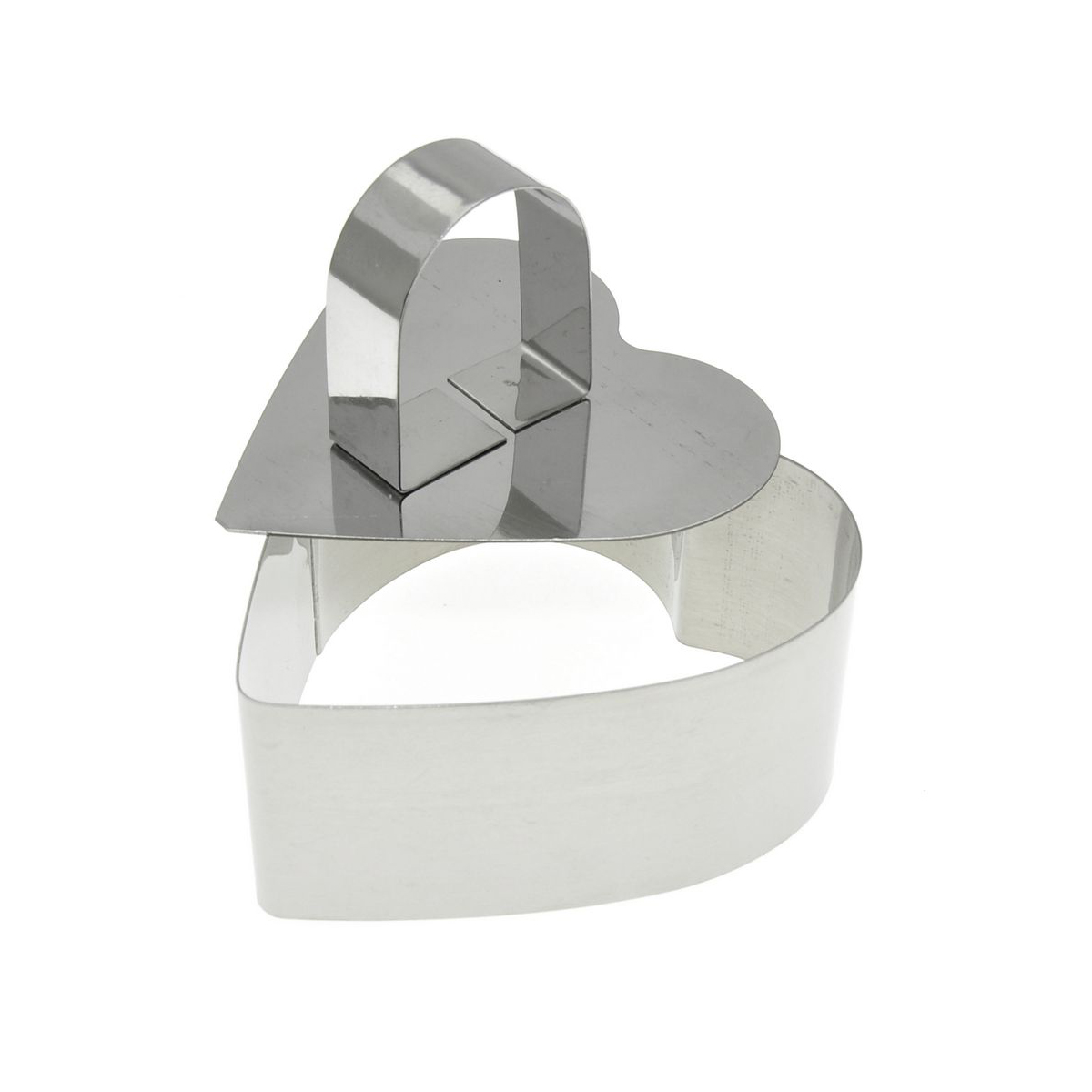 Форма кулинарная "сердце" нержав. 9*10*4 см с крышкой-прессом (1/12/72) "мультидом" an8-16