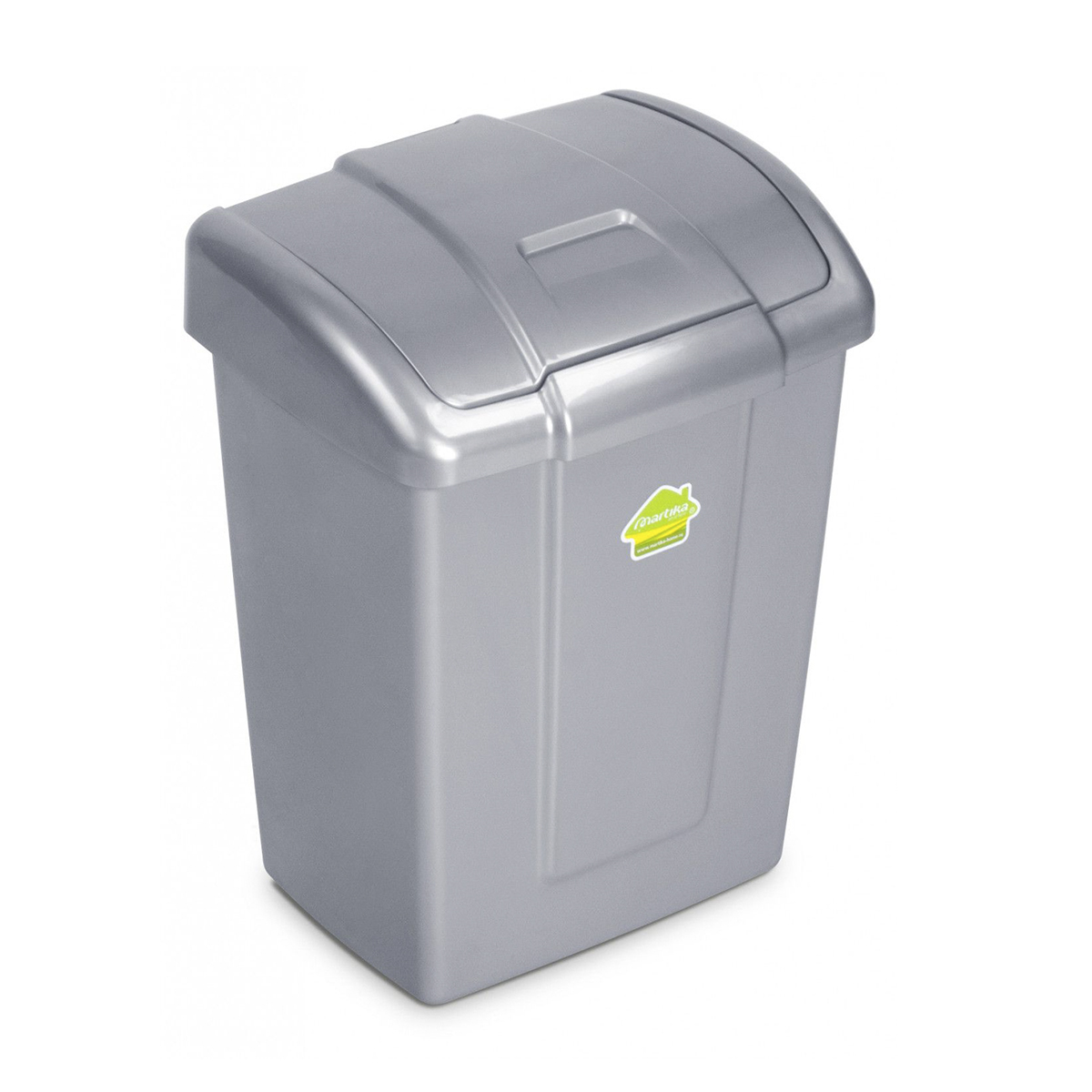 Контейнер для мусора  9 л "форте" (серебристый) (1/8) "мартика" с340срб