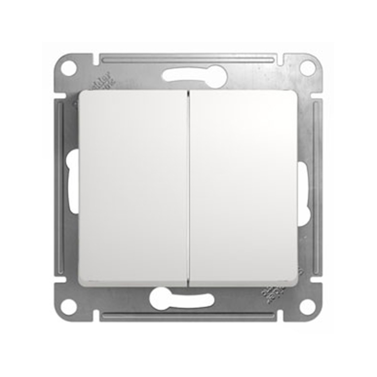 Выключатель "glossa" 2-х кл. (механизм) 10а, белый (1/20/160) "schneider"