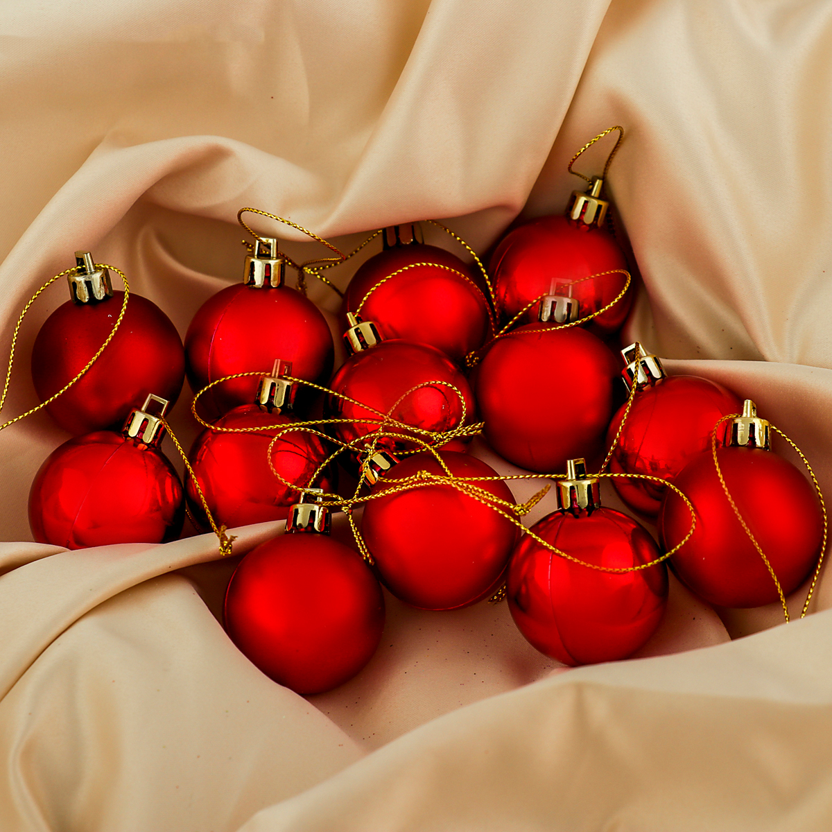 Шары новогодние d-4 см (набор 36 шт.) "классный" красный  "зимнее волшебство" 3276653