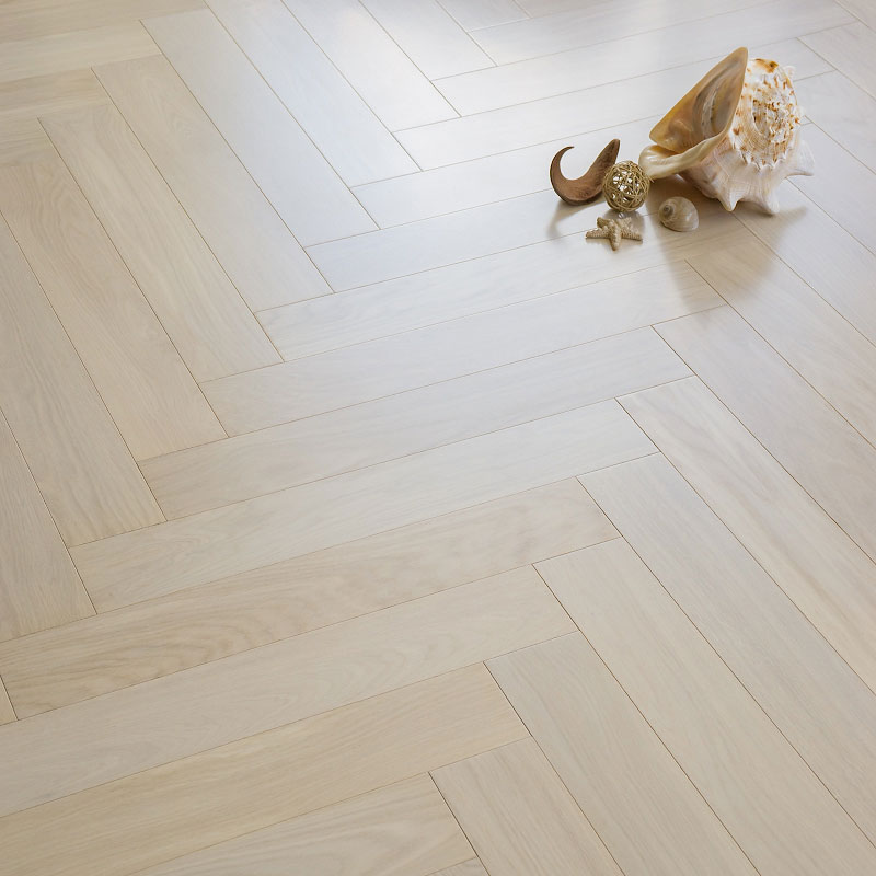 Coswick Английская ёлка 3-х слойная T&G шип-паз (90°) 1168-1258 Белый иней (Порода: Дуб)