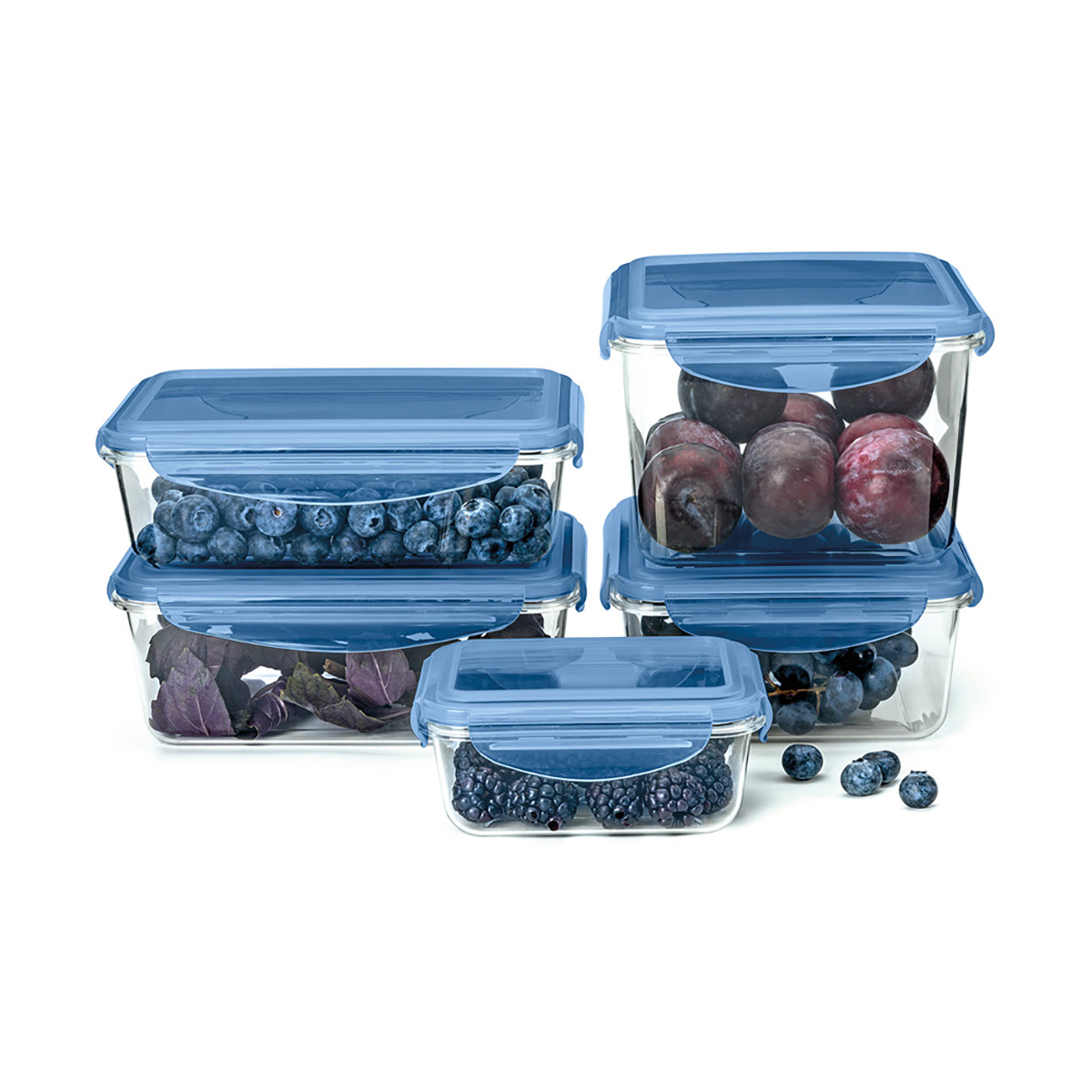 Контейнер для продуктов "brilliant" 1,7 л квадратный (синий) (1/12) "бытпласт"