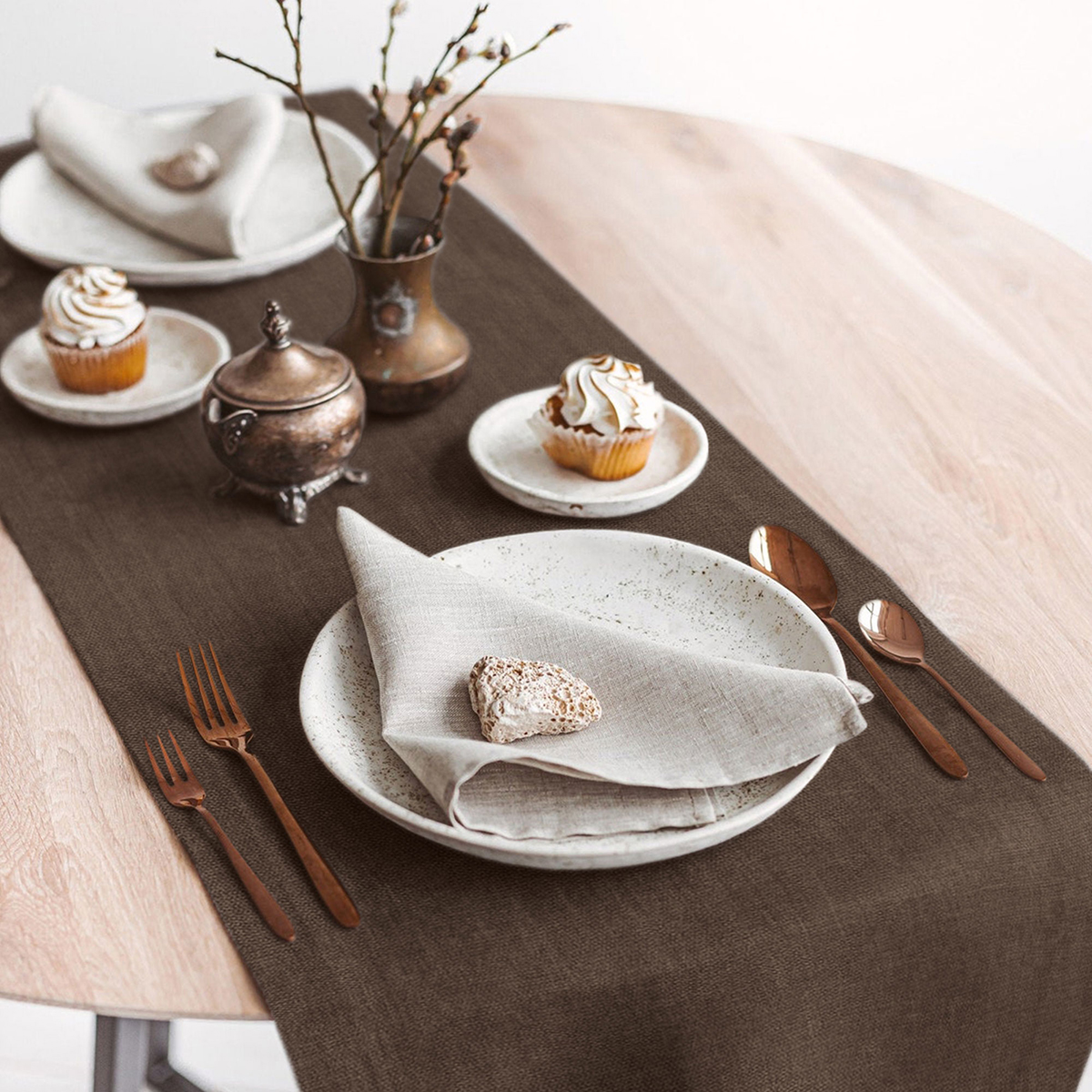 Дорожка сервировочная "волшебная ночь" 40*140 см (шоколад)