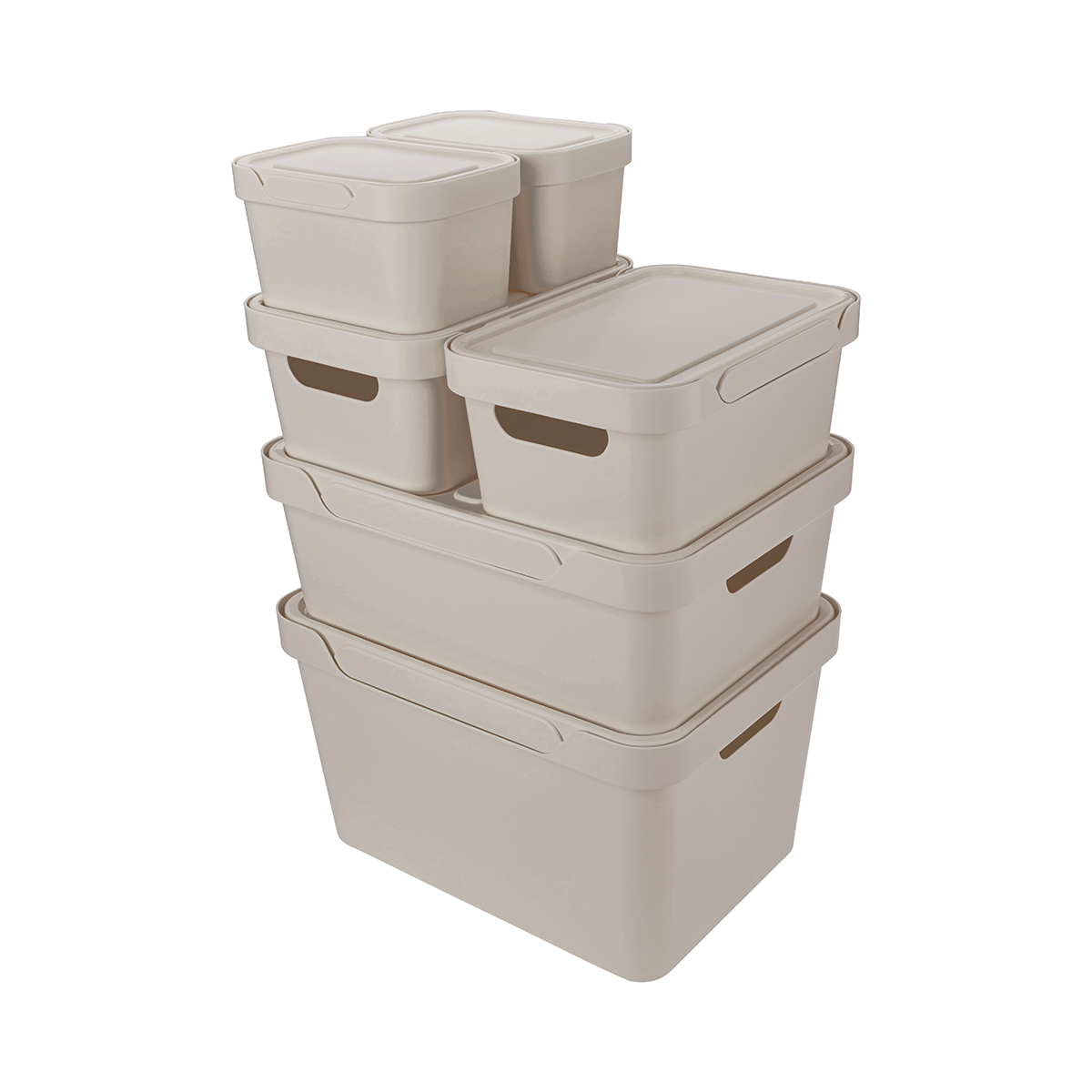 Ящик универс. с крышкой "luxe" 189*132*110 мм 1,9 л (светло-бежевый) (1/20) "бытпласт"