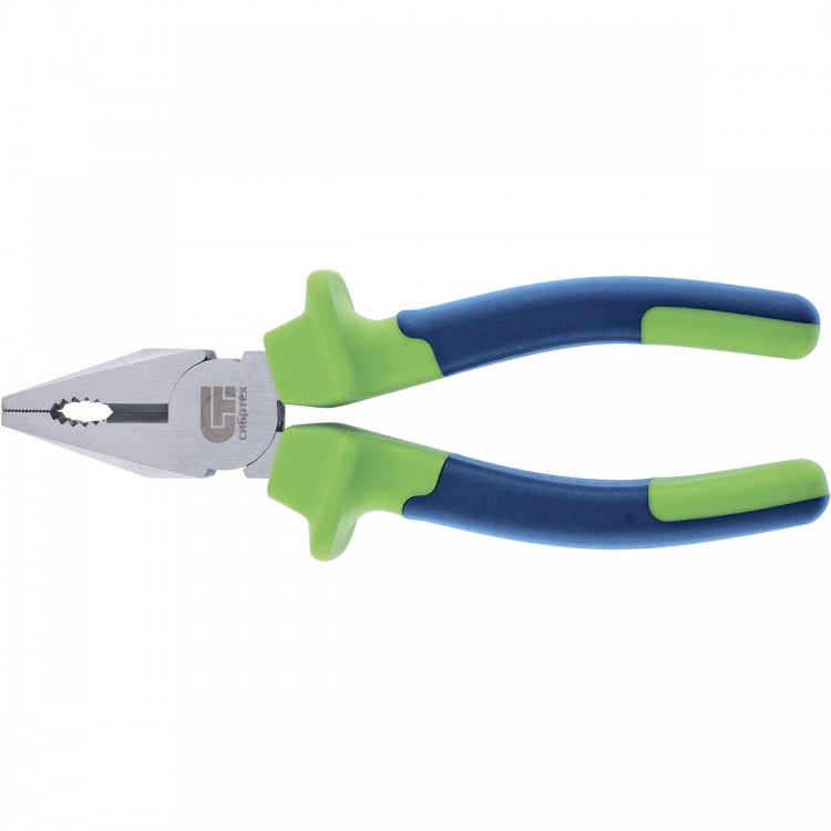 Плоскогубцы комбинированные, 200 мм, двухкомпонентные рукоятки Сибртех (17052)