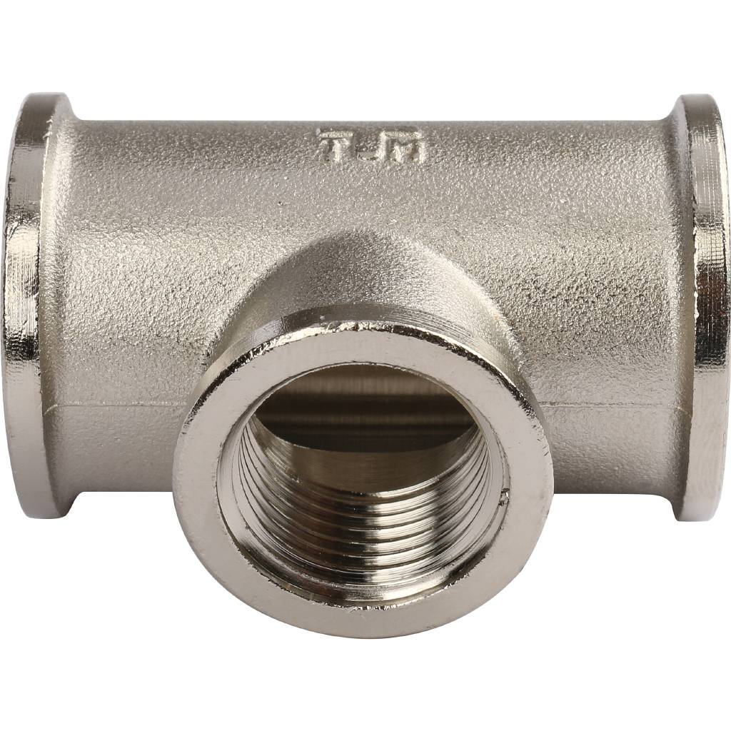 Тройник резьбовой ВР 3/4" x 1/2" x 3/4" никель TIEMME