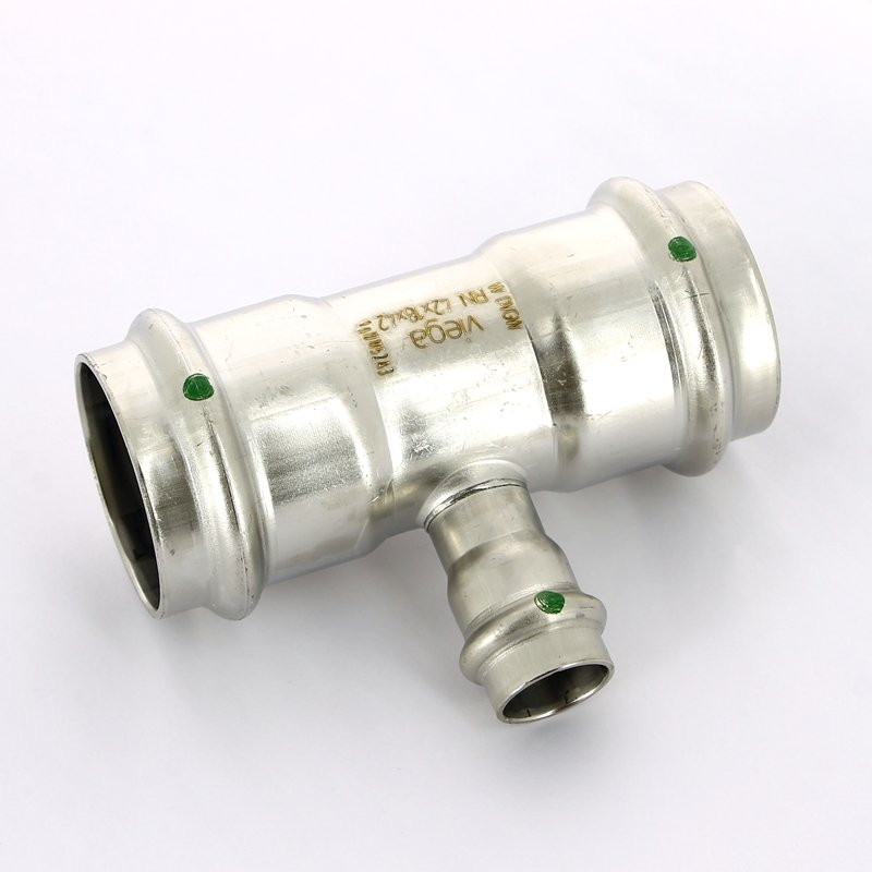 Тройник пресс 42х18х42 нержавеющая сталь Sanpress Inox VIEGA