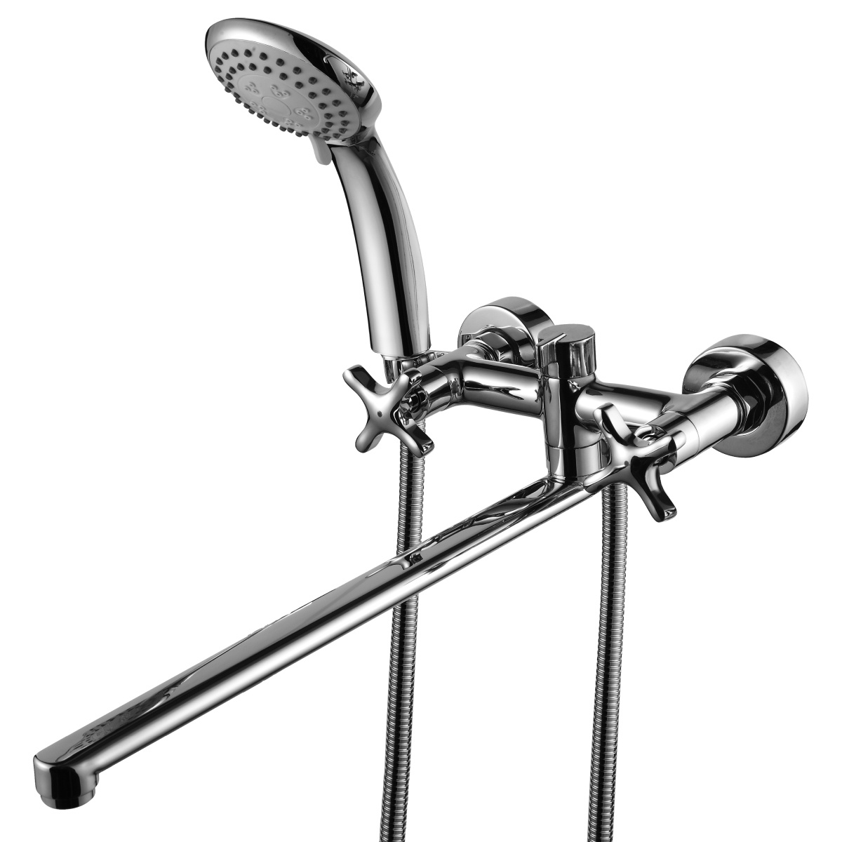 Смеситель для ванн  rs39-84  длинный плоский излив, двухвентильный (1/12) "rossinkа"