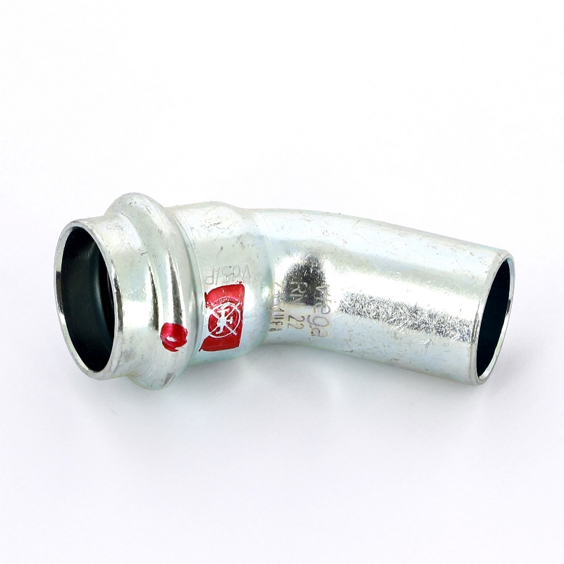 Угол-вставка пресс 45°22 оцинковая сталь Prestabo VIEGA