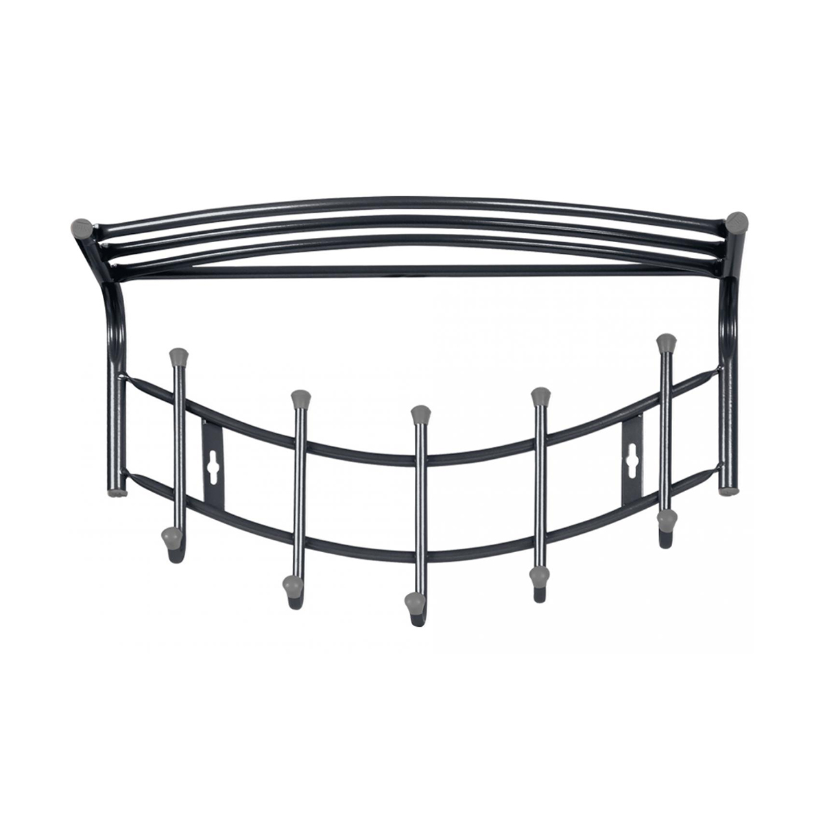 Вешалка настенная с полкой (5 крюч.) "haushalt" нвн1/с (темно-серый) 52,5 х 30 х 23,5 см (1/5)"ника"