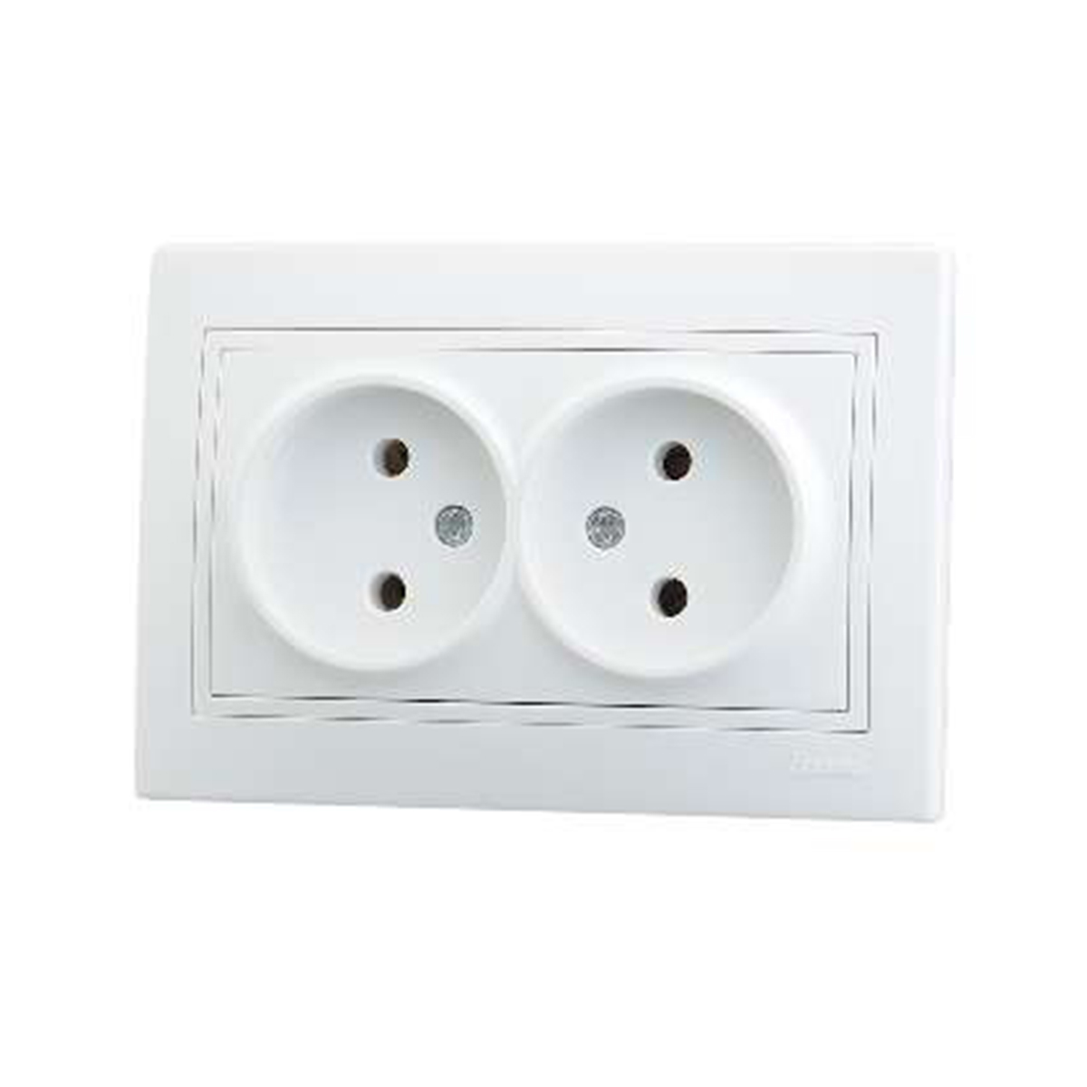 Розетка "mira" 2-х местн., белый (1/10/120) "lezard" 701-0202-128b