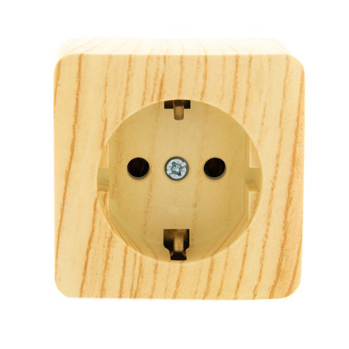 Розетка открыт. уст. "viola" 1 местн. с заземл. (керам) беленый дуб (1/12/144) "lezard" 751-5200-122