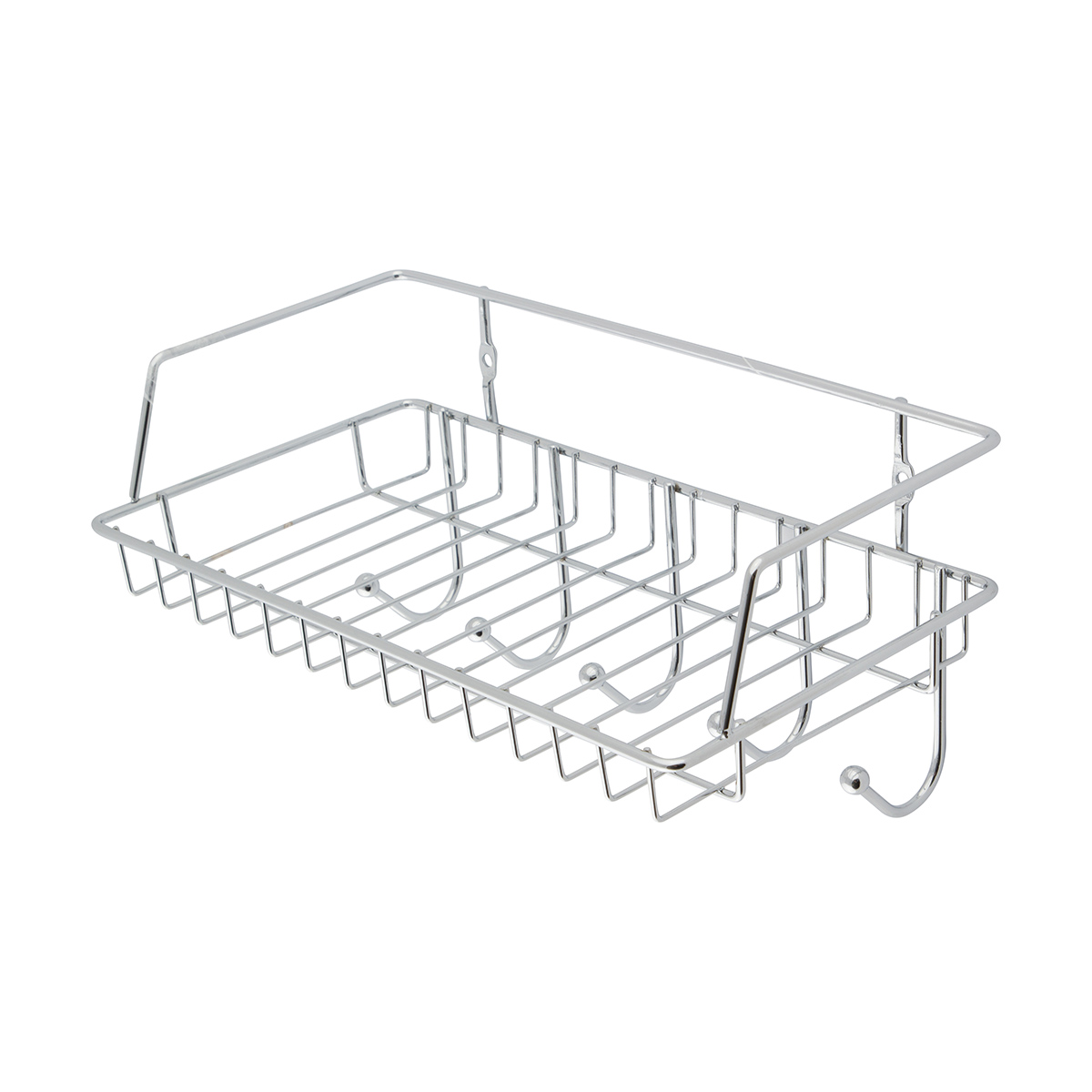 Полка для ванной 29*15*14 см 5 крючков (1/24) "рыжий кот" chr-482