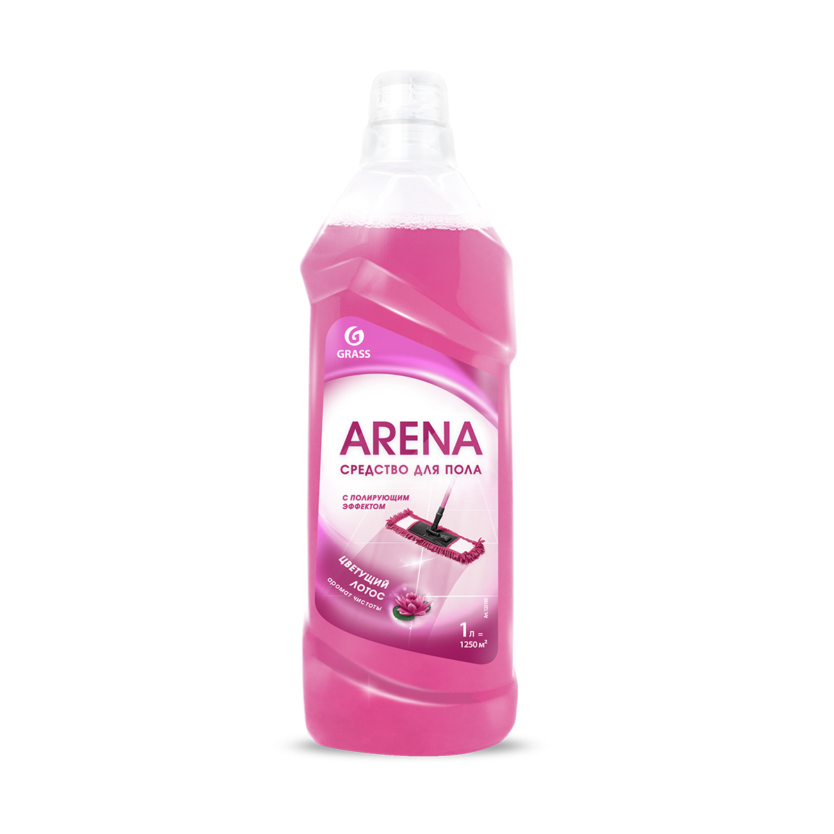 Средство для мытья полов с полирующ. эффектом "arena" (цветущий лотос) 1 л (1/12) "grass"