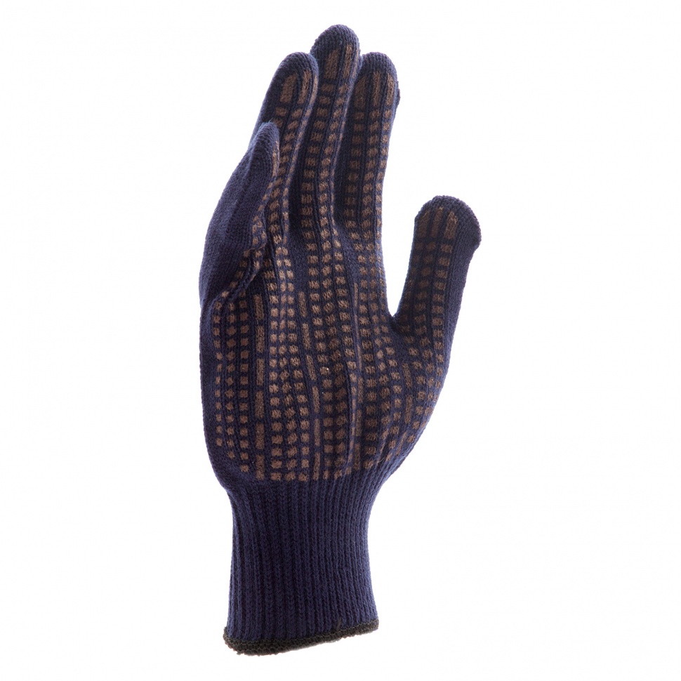 Перчатки трикотажные, акрил, ПВХ гель, "Протектор", синий, оверлок Сибртех (68665)