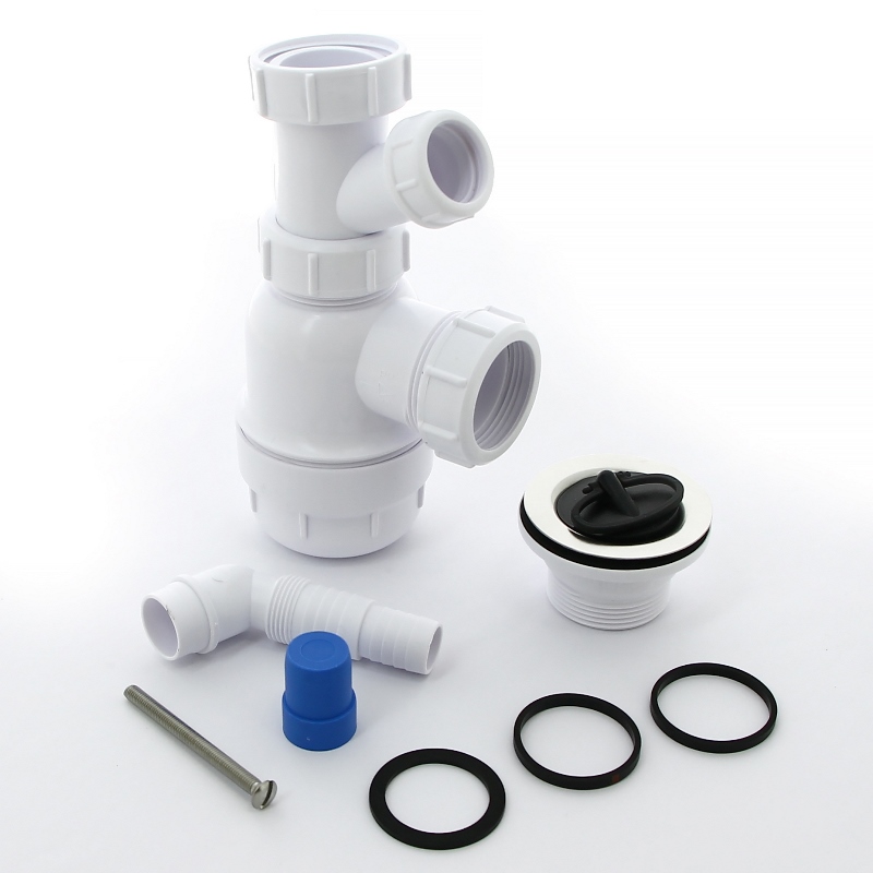 Сифон McALPINE бутылочный 1 1/2" х 40 мм с вып. 70 мм нерж., адапт. д/сл, выход 40 мм компрес.