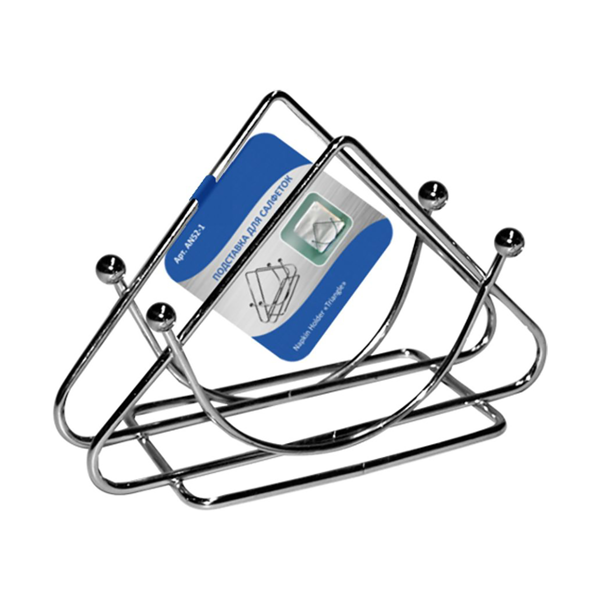 Салфетница треугольник, хром. (1/6/192) "мультидом" an52-1