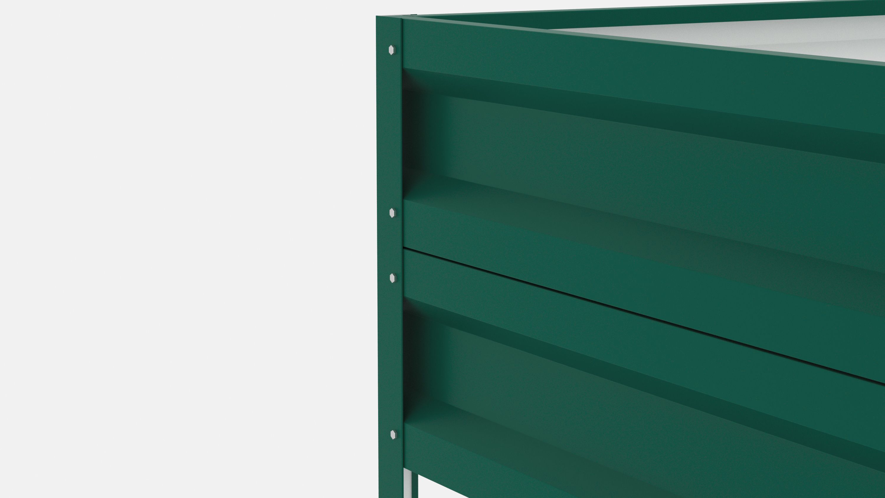 Грядка оцинкованная с полимерным покрытием Усиленная (с ребрами жесткости) , металл 0.6 мм, длина 10 м, ширина 0.9 м, высота 0.4 м, цвет Зеленый