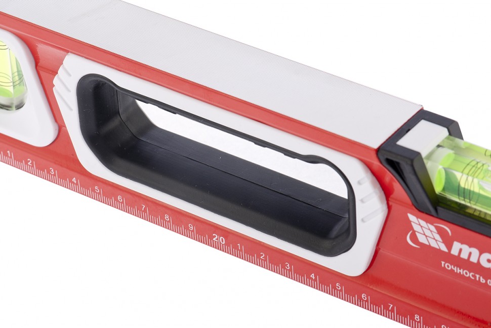 Уровень алюминиевый, магнит, фрезерованный, 3 глазка (1 зеркальный), двухкомпонентные рукоятки, 2000 мм Matrix (34736)