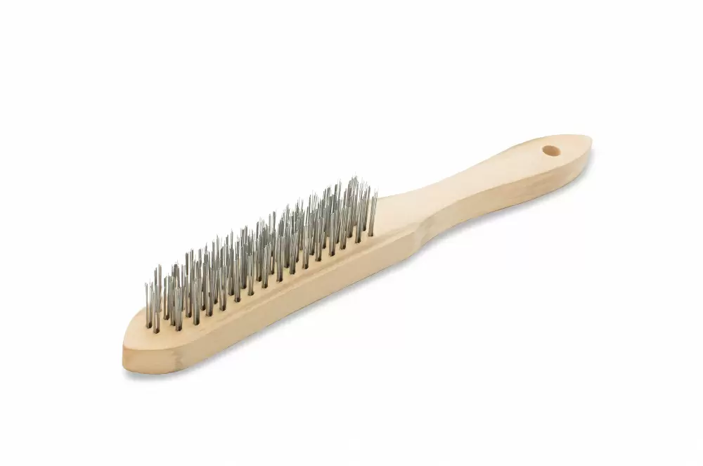 Color Expert / Колор Эксперт щетка стальная ручка деревянная 4 рядная