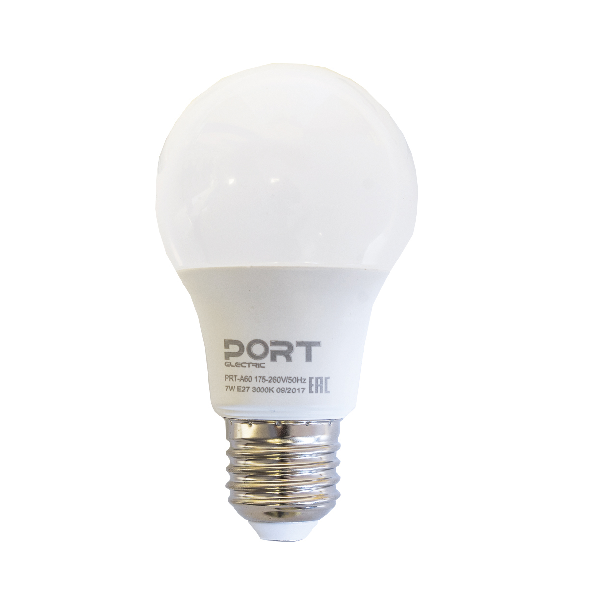 Лампа светодиодная (led)  "port" a60  груша  07w 3000 к  e27, матов., тепл. свет (10/80)