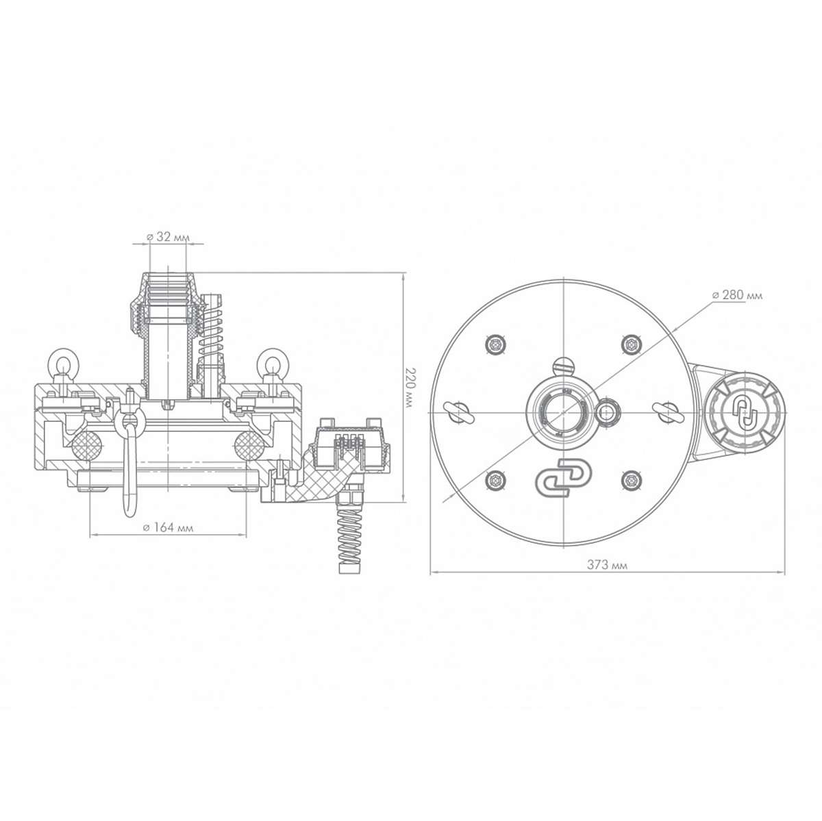 Оголовок скважинный "осаб 130-140/32" (1) "джилекс"