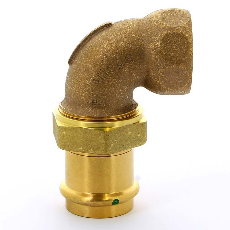 Угол пресс-В 42х1'1/2 с разъемным соединением и плоской прокладкой Sanpress VIEGA