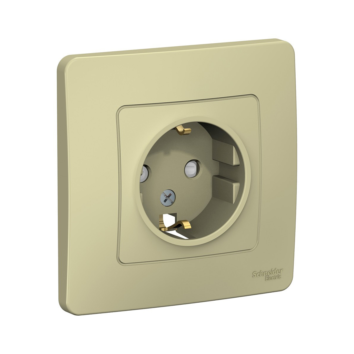 Розетка "blanca" 1 местн. с заземл, с шторками 16а, бежевый (1/10/20) "schneider"
