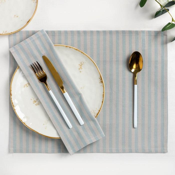 Салфетки столовые "этель" 45*35 см набор 2 шт. (серо-синий) (1/150) 6582117