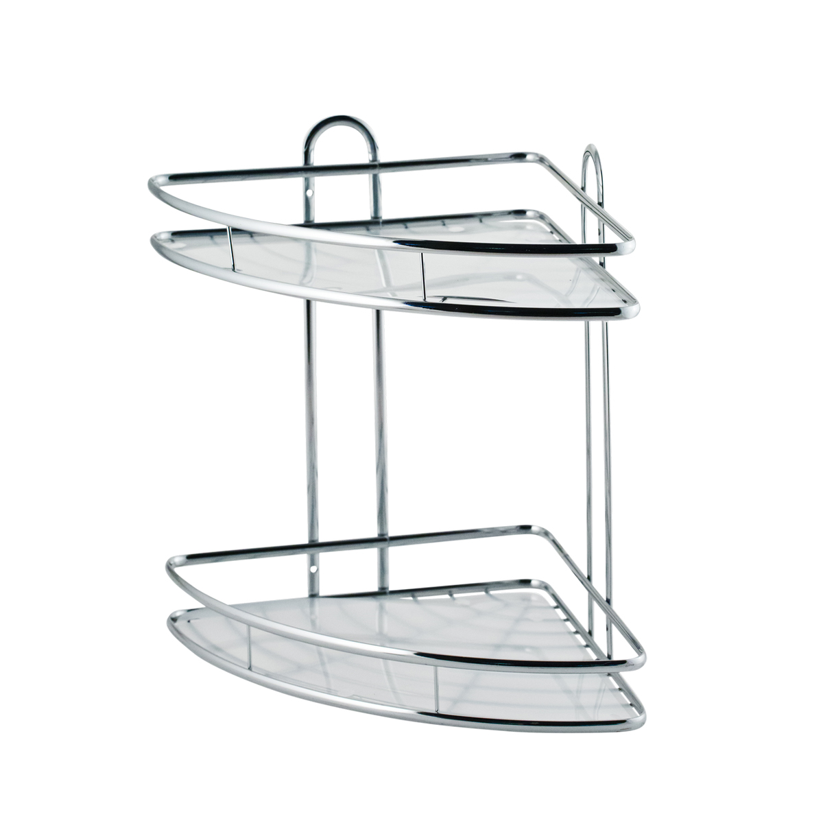 Полка для ванной угловая 2-х ярусная "премиум" 26*26*34 см, хром. (1/8) "swensa" swr-062