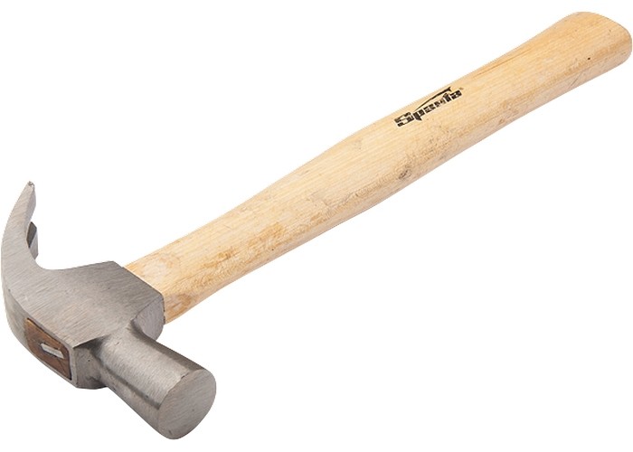 Молоток-гвоздодер, 225 г, боек 22 мм, деревянная рукоятка Sparta (104105)