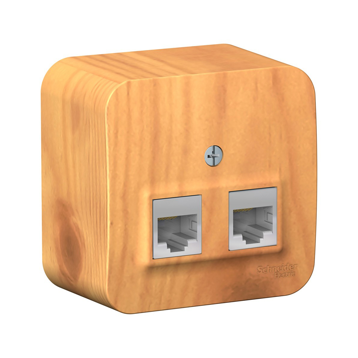 Розетка компьютерная открыт. уст. "blanca" 2-х местн. rj45, ясень (1/12/24) "schneider"