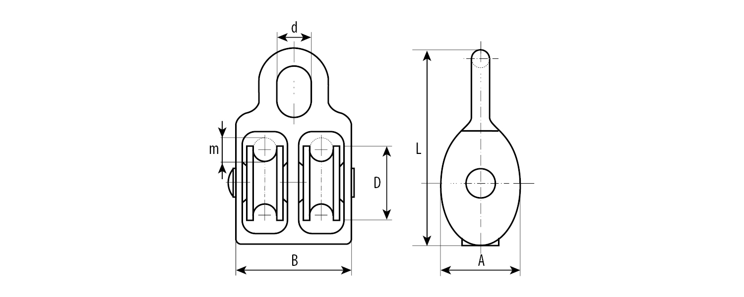 Блок двойной, 6x20мм, 8 шт, нейлоновый шкив, ЗУБР