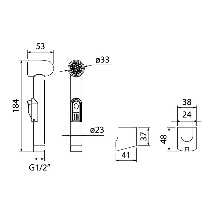 Лейка гигиеническая с держателем (1/50) "iddis"  010sb0gi20