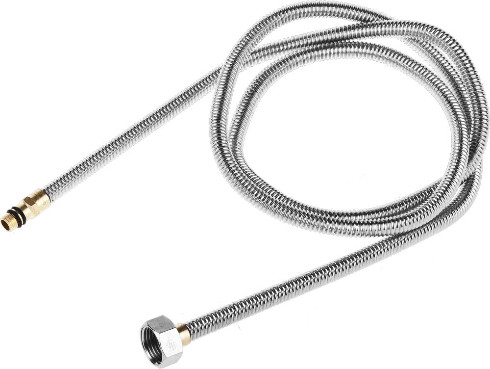 Подводка ЗУБР ″ЭКСПЕРТ″ сильфонная из нержавеющей стали, для смесителя, укороченная, г/ш (гайка-штуцер), 1/2″, 1,5м