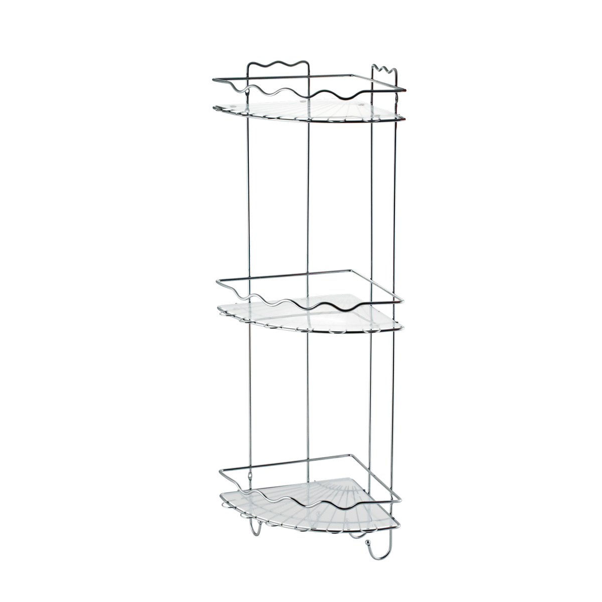 Полка для ванной угловая 3-х ярусная 23*23*71 см, хром. (1/8) "swensa" swr-073