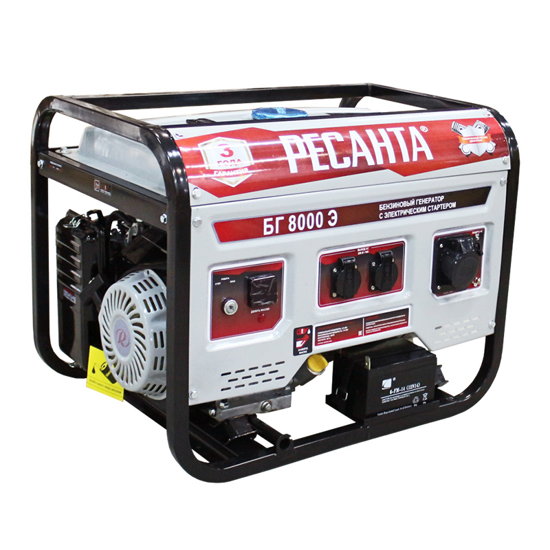 Генератор бензиновый бг-8000 э 6,5 квт (1) "ресанта"