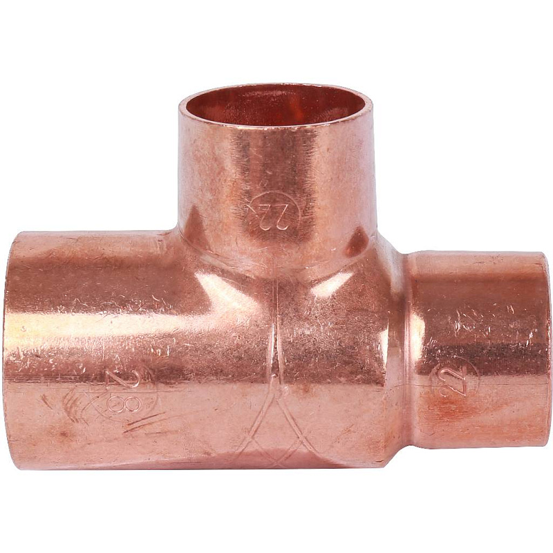 Тройник переходной 28х22х22 мм медный под пайку SANHA 15130282222