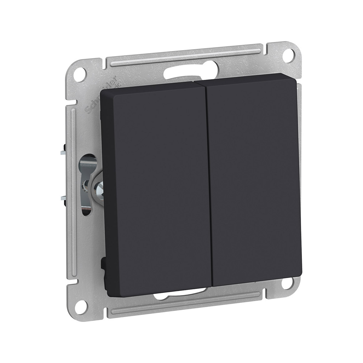 Выключатель "atlasdesign" 2-х кл. (механизм) 10а, карбон (1/5/20) "schneider"