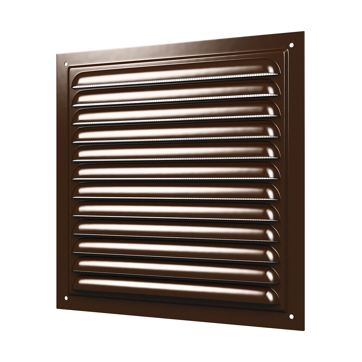Решетка вентиляц. с сеткой 200 х 200 мм  метал. коричневая (1/50) "эра" 2020мэ кор