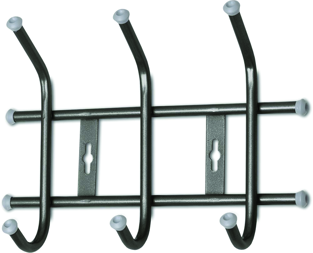 Вешалка настенная (3 крючка) 28 х 21,5 х 8,5 см черный (1/5) внт3/ч  "ника"