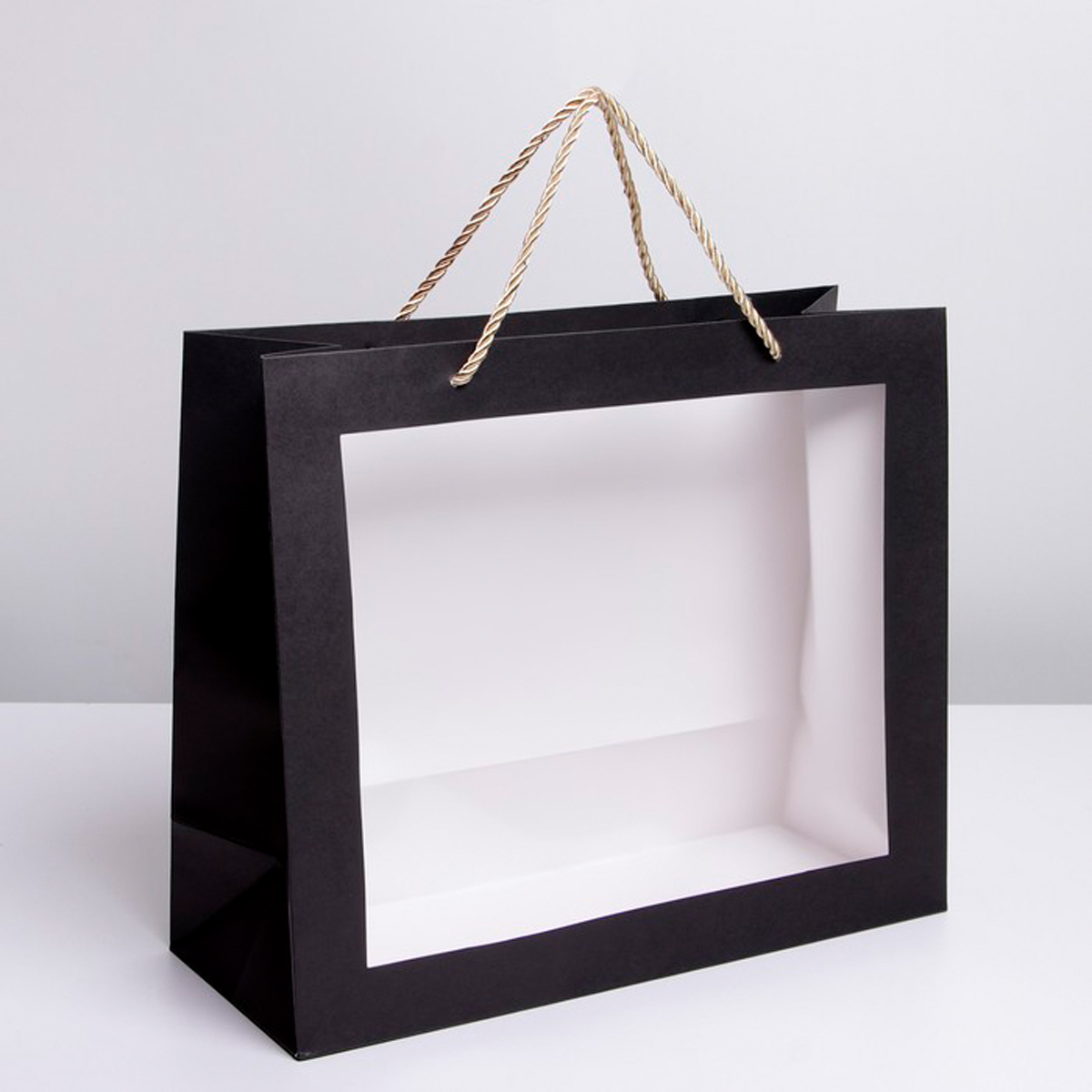 Пакет подарочный крафтовый с окошком "burn to be wild" 31*26*11 см (1/250) "дарите счастье" 7167123