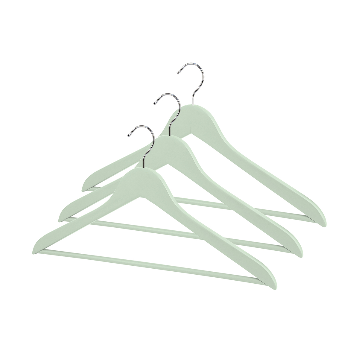 Вешалки для одежды дерев. "jardin" с перекл. (3 шт.) зеленые (1/32) "valiant" jr-16601s