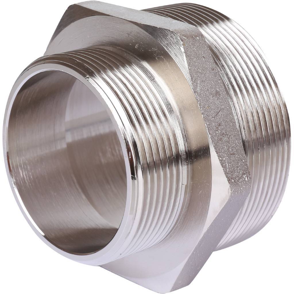 Ниппель переходной резьбовой НР 2"1/2 x 2" никель STOUT