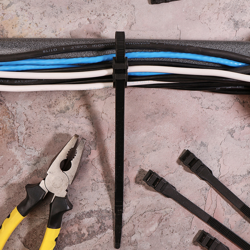 Хомуты нейлон усилен., двойной замок 9,0 х 350 мм (набор 100 шт.), черные (1/5/30) "rexant" 07-0359