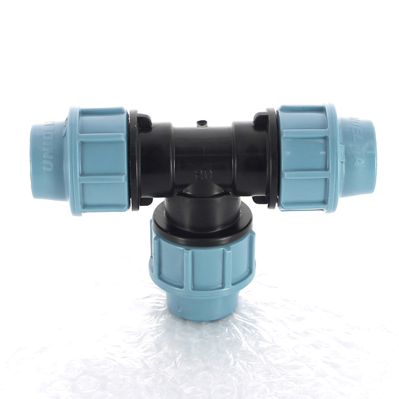 Тройник равнопроходной 20 х 20 х 20 мм под обжим для ПНД трубопровода UNIDELTA